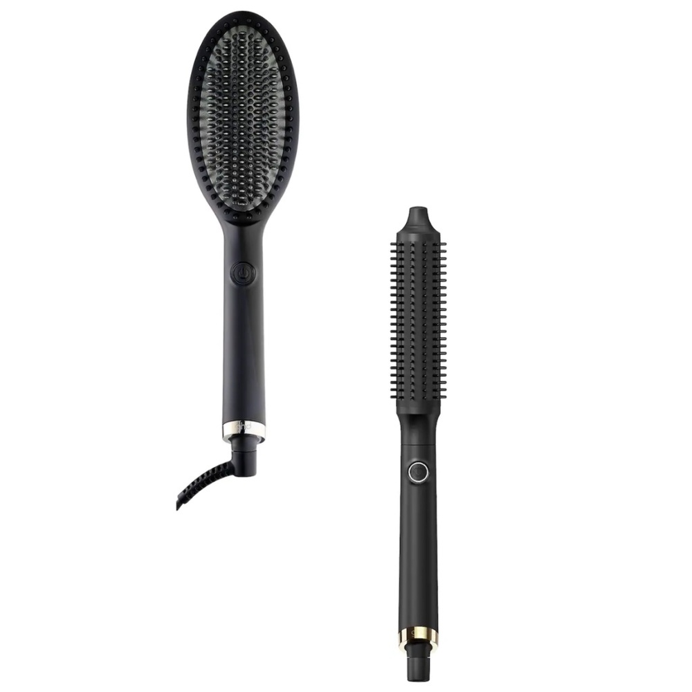 ghd Black Hair Styling Duo Glide and Rise Thermal Smoothing Brushes